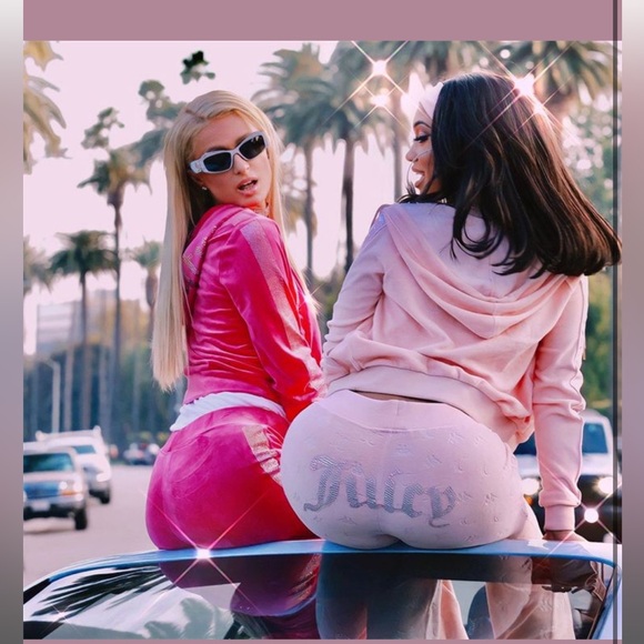 NEW SET PINK JUICY COUTURE EMBELLISHED VELOUR TRACK SET - Picture 2 of 16